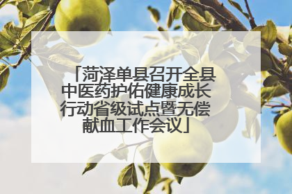 菏泽单县召开全县中医药护佑健康成长行动省级试点暨无偿献血工作会议